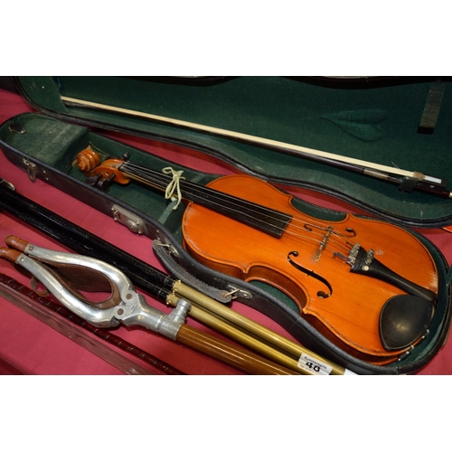 47 - Vintage cased violin and bow