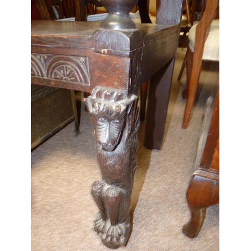 546 - Heavily carved hall seat