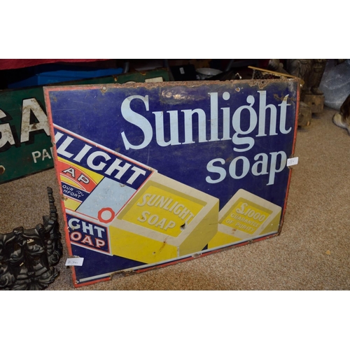 55a - Sunlight soap enamel advertising sign 60cm x 47cm