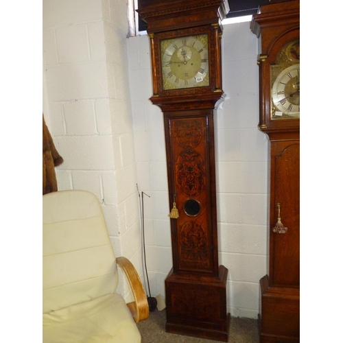 564 - 8 Day Clock by Richard Finch London 1733 with Marquetry Walnut case