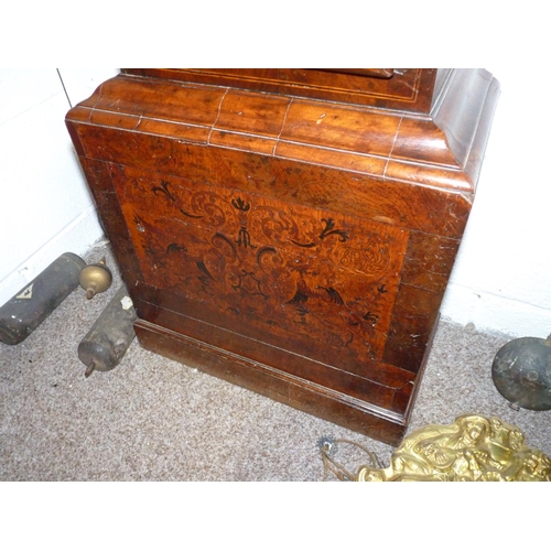 564 - 8 Day Clock by Richard Finch London 1733 with Marquetry Walnut case