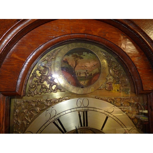 568 - Longcase oak clock by Thomas Travis, Thorne 1775