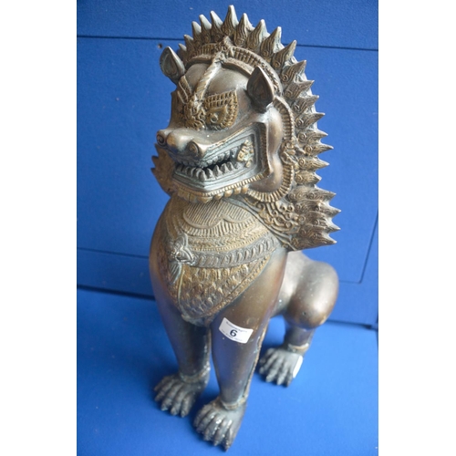 6 - 60cm Large bronze case guardian floor figure 6cm high