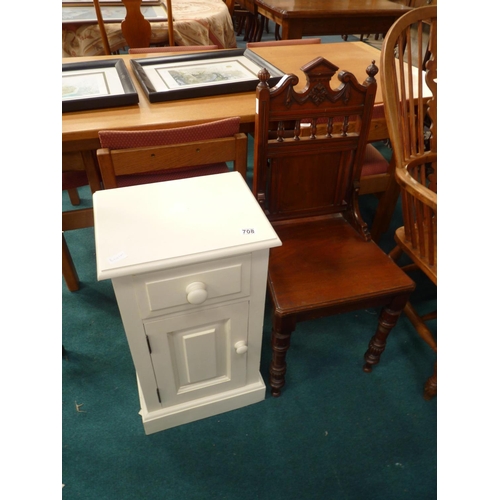 708 - Pine Cupboard and Victorian Hall chair