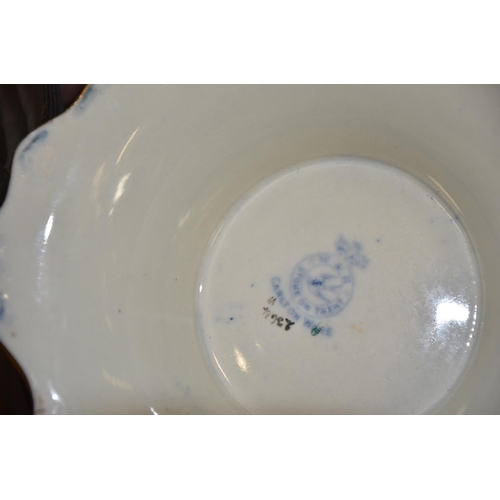 96 - W&R Carlton Ware blue lustre pedestal pagoda bowl