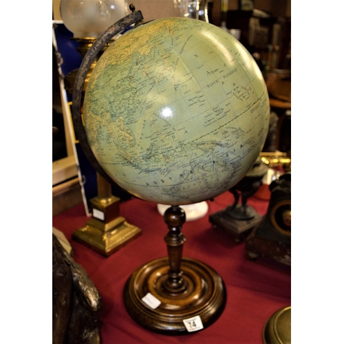 74 - Merzbach & Flak 1881 antique globe