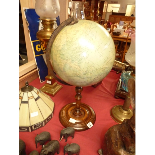 74 - Merzbach & Flak 1881 antique globe