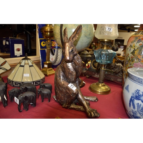 77 - Bronze style frith sculpture Hare figure