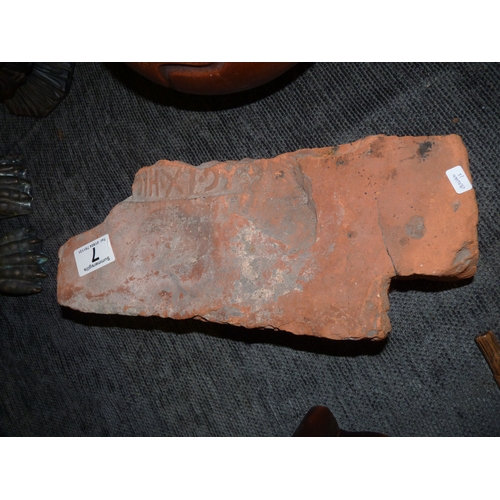 7 - Early Roman bath house tile circa 1st Century , York find