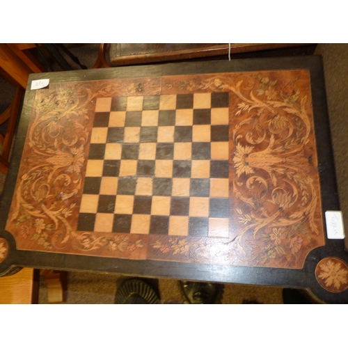 480a - Victorian Ebonised and Marquetry games table