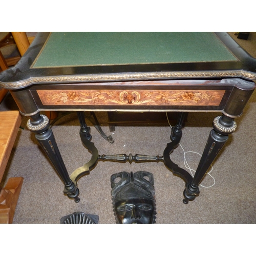 480a - Victorian Ebonised and Marquetry games table