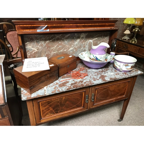 502 - Edwardian Mahogany and inlaid 4 pce bedroom suite size 1.75m x 2.1m h x 50 depth )
Suite is in excel... 