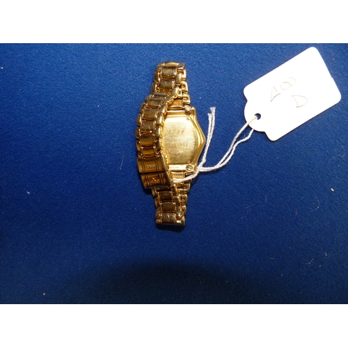 400k - Ladies EBEL 18ct gold wristwatch with black face and diamonds 10years old very heavy working order .... 