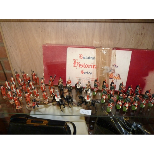 553 - Collection of Vintage 1950s 'Britain's Historical Wooden and Lead Soldiers'