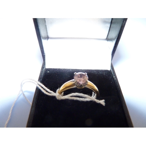 420 - Size O 3/4 ct pink diamond solitaire ring very rare stunning in 18ct yellow gold platinum setting