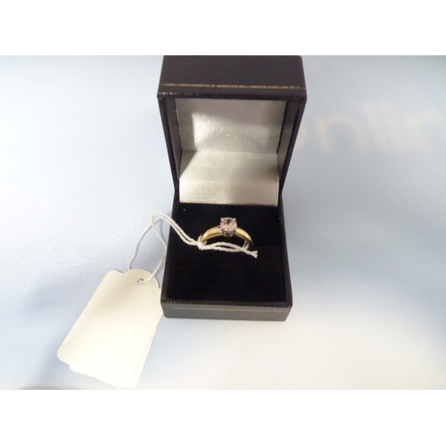 420 - Size O 3/4 ct pink diamond solitaire ring very rare stunning in 18ct yellow gold platinum setting