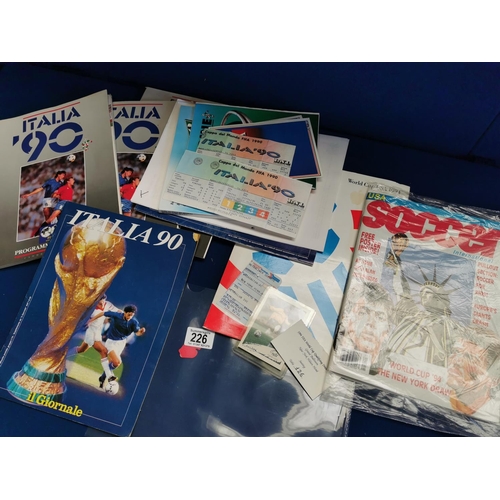 226 - World Cup 1990/Italia 90 & USA 1994 Brochures, Tickets & Memorabiia inc rare Pele Collectors Card