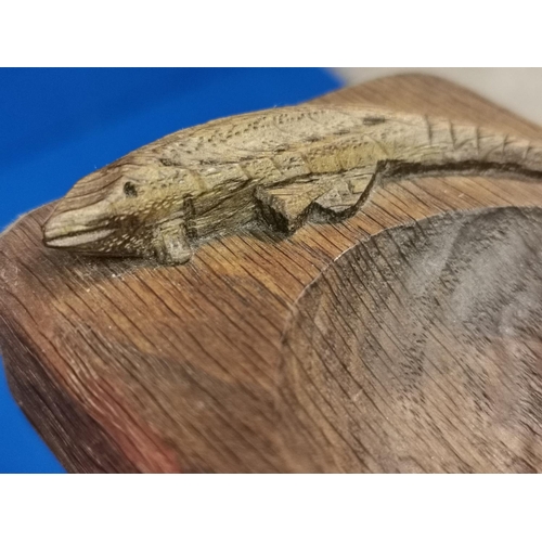 156 - Lizardman Yorkshire Oak Ashtray - Mouseman Interest