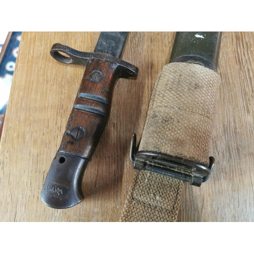 51 - Remington M1917 US Military Knife Bayonet & Scabbard - 50cm long and marked '20' & 'X9' to the rever... 