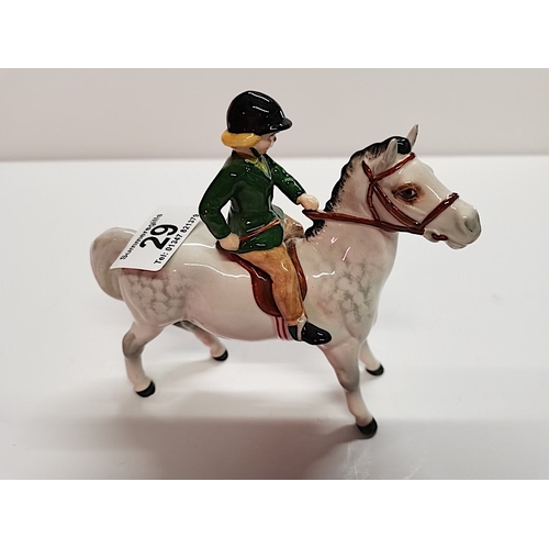 29 - Beswick Girl on Pony figure 1499 excellent condition