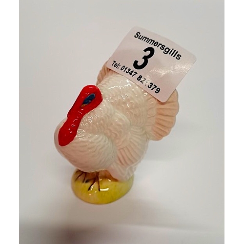 3 - Beswick Turkey Small White 7cm EXC