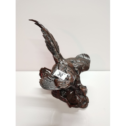 30 - Beswick Bronze effect pheasant 30cm high