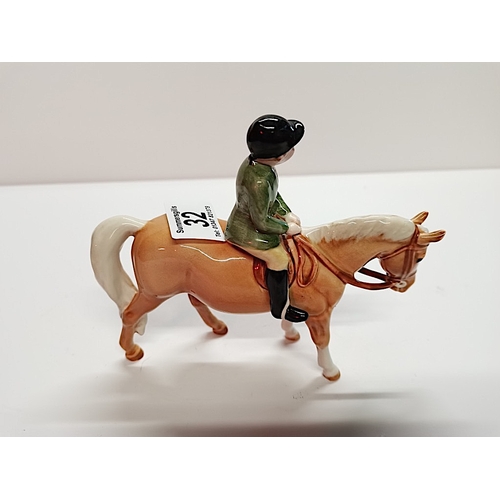 32 - Vintage Beswick Palomino Boy on Pony Model 1500