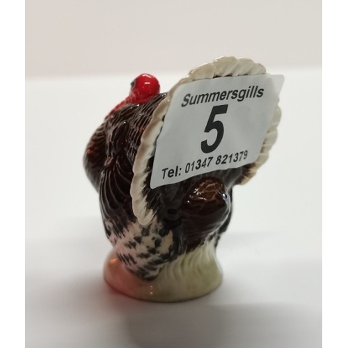 5 - Beswick Turkey small Brown 7cm EXC