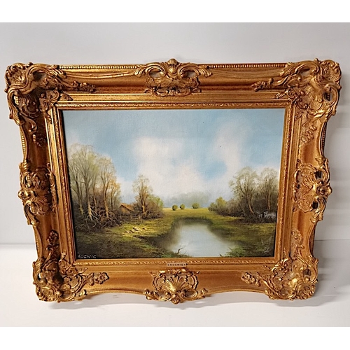 488 - A pair of 20th century oil paintings by Koenig with carved gold gilt frames excellent condition... 