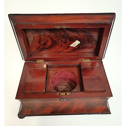 502 - Georgian Mahogany Tea Box & Victorian Mahogany Writing Slope