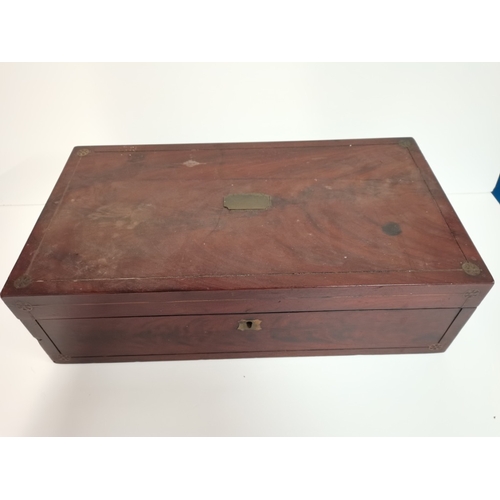 502 - Georgian Mahogany Tea Box & Victorian Mahogany Writing Slope