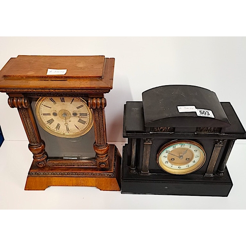 503 - 2 Victorian Mantel Clocks