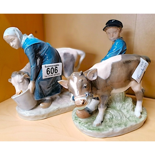 606 - ROYAL COPENHAGEN DENMARK 772 Young Boy With Cow Designed by Christian Thomsen and Royal Copenha... 