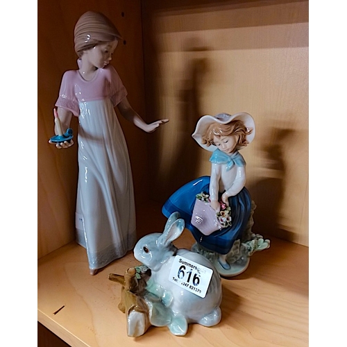 616 - 3 Lladro Figures