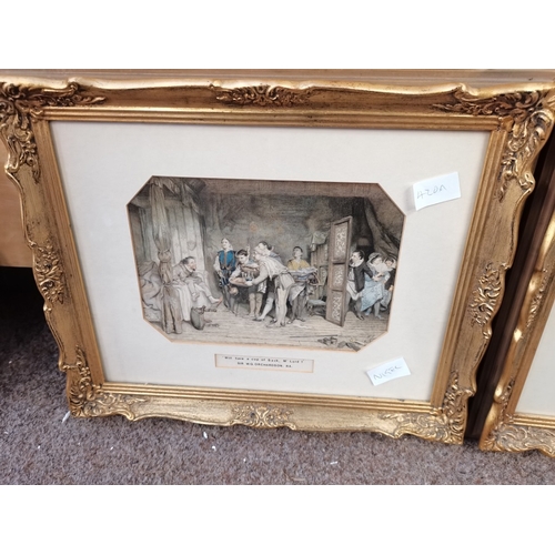 745 - Sir WQ Orchardson RA 1832-1910 Pair of watercolours plus etching