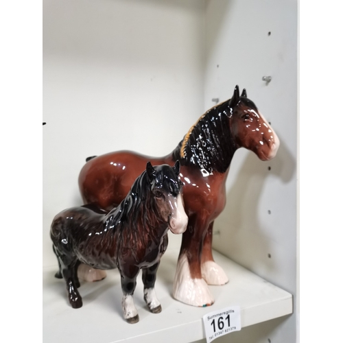 161 - Beswick Cart Horse & Shetland Pony