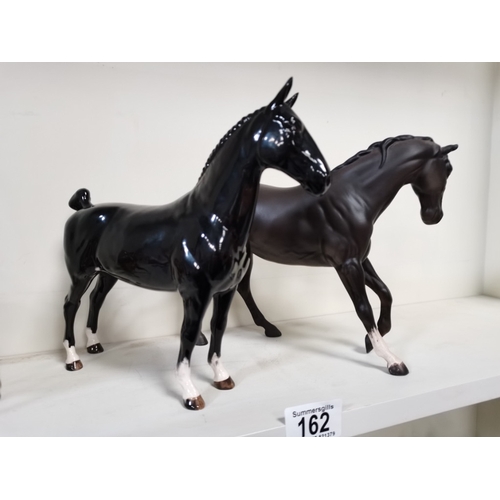 162 - 2 X Beswick Black Horses