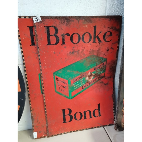 238 - 2 Brooke Bond Signs 50cm x 76 cm