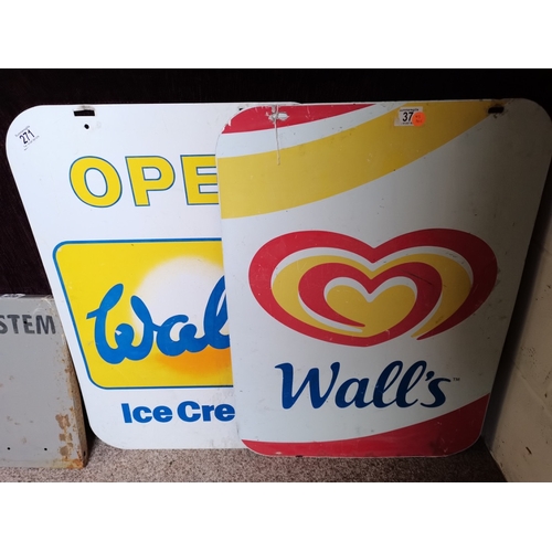 271 - 2 Walls Ice Cream Signs 70cm x 50cm