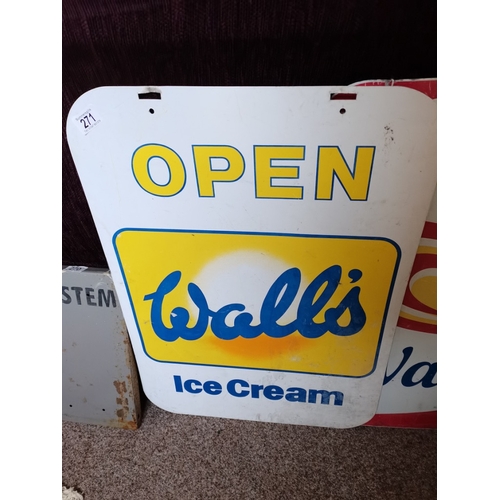 271 - 2 Walls Ice Cream Signs 70cm x 50cm