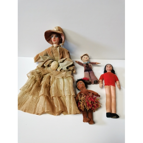 302 - 2 Mabel Lucy Attwell dolls & deco style doll + 3