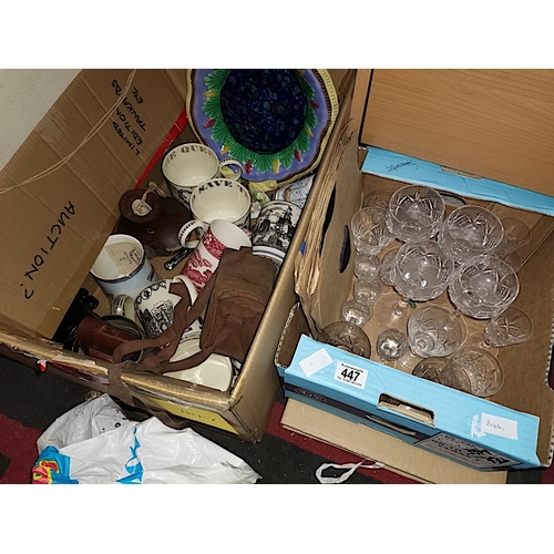 447 - Misc Pictures, Glasses & China