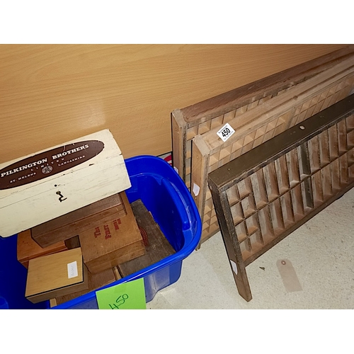 450 - Box of Wooden Boxes & Trays