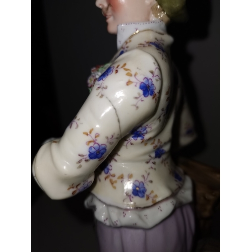 983 - Continental porcelain figures 37cm in the style of Meissen (damaged)