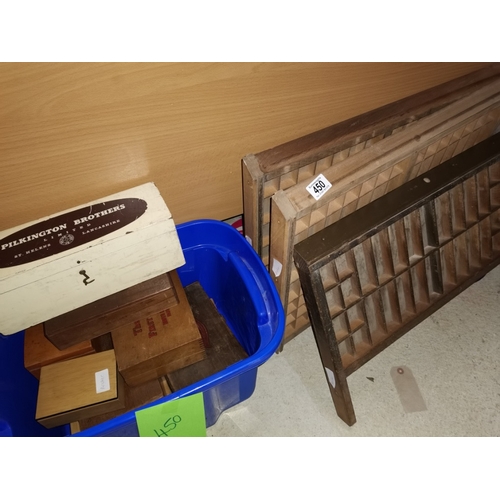 450 - Box of Wooden Boxes & Trays