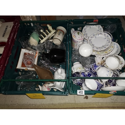 452 - 4 X Misc China & Glassware