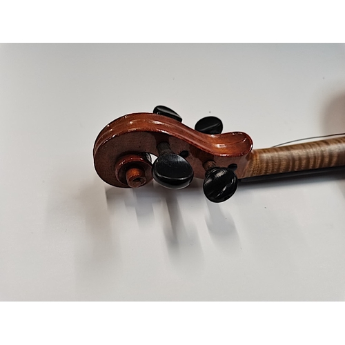 512 - Violin signed & made in Dresden with 2 x bowls & crocodile style case marked no. 509 signed... 