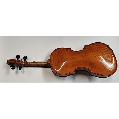 512 - Violin signed & made in Dresden with 2 x bowls & crocodile style case marked no. 509 signed... 