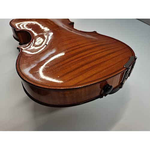 512 - Violin signed & made in Dresden with 2 x bowls & crocodile style case marked no. 509 signed... 