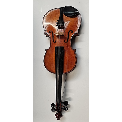 512 - Violin signed & made in Dresden with 2 x bowls & crocodile style case marked no. 509 signed... 